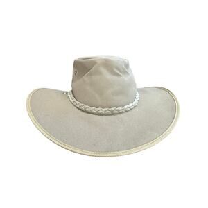 "KAKADU TRADERS AUSTRALIA" Safari Hat SZ M Suede Band Vented Crocodile Dundee